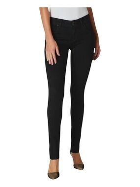 Hudson Collin Skinny Jeans Black Mid Rise Stretch Denim Made USA Size 28